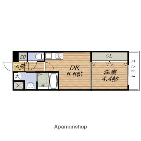 PREGIO江坂(1DK/3階)の間取り写真