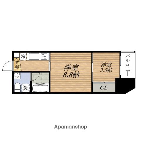 URBAN FLATS江坂(1LDK/10階)の間取り写真