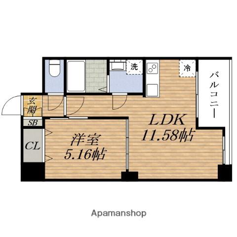 NH江坂(1LDK/8階)の間取り写真