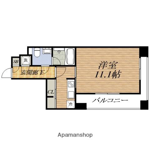 レジディアESAKA(1K/9階)の間取り写真