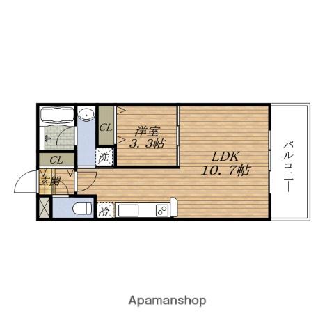 グランシスESAKA(1LDK/2階)の間取り写真