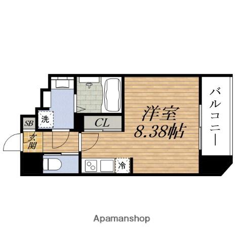 ドゥーエESAKAⅢ(ワンルーム/5階)の間取り写真