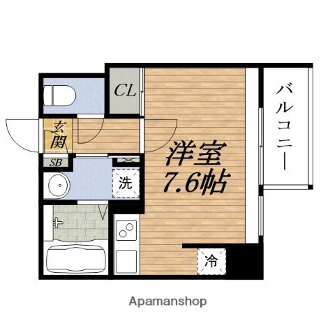 ドゥーエESAKAⅢ(ワンルーム/5階)の間取り写真