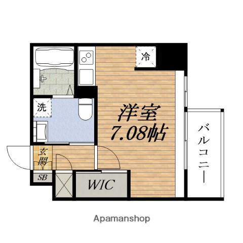 ドゥーエESAKAⅢ(ワンルーム/13階)の間取り写真