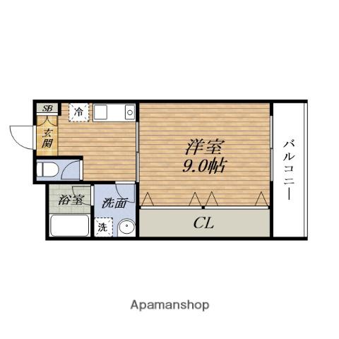 フォレスト北野(1K/1階)の間取り写真