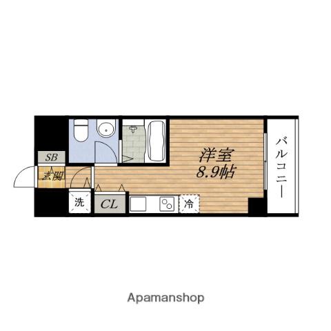 GRENPARK江坂Ⅱ(ワンルーム/12階)の間取り写真