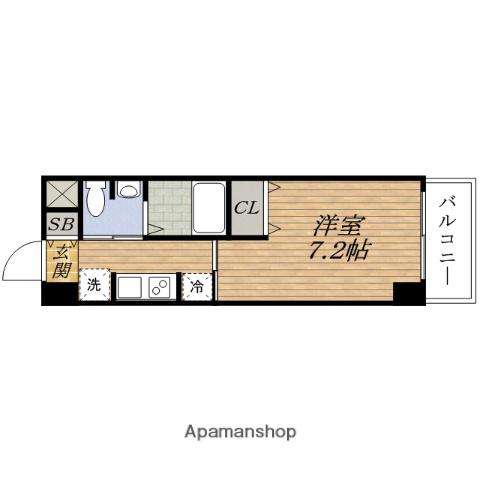 ドゥーエESAKAⅡ(1K/5階)の間取り写真
