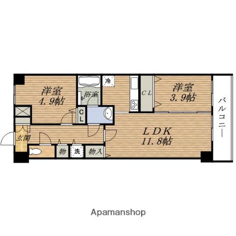 ルーエ エサカ(1SLDK/8階)の間取り写真