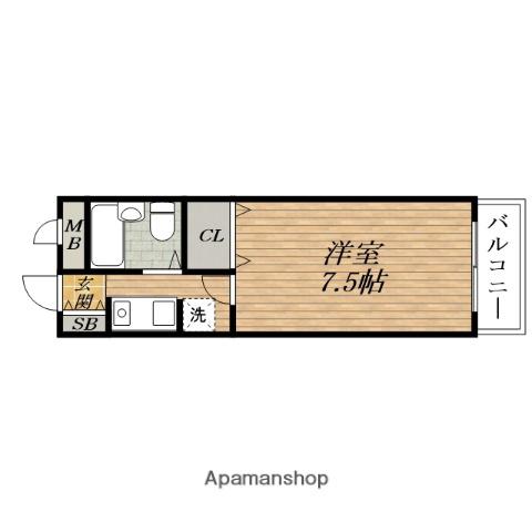 グランコート ESAKA(1K/2階)の間取り写真