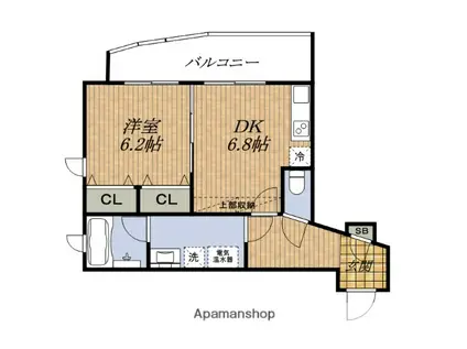 サンレムート江坂2ND(1DK/6階)の間取り写真