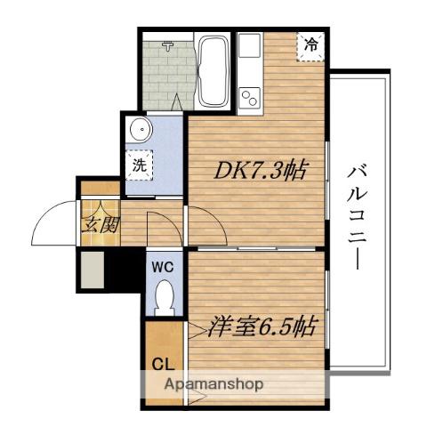 サンレムートESAKA2ND(1DK/4階)の間取り写真