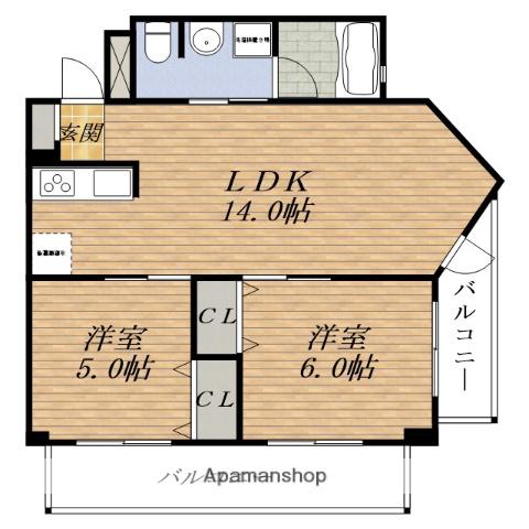 PHOENIX緑地公園(2LDK/6階)の間取り写真