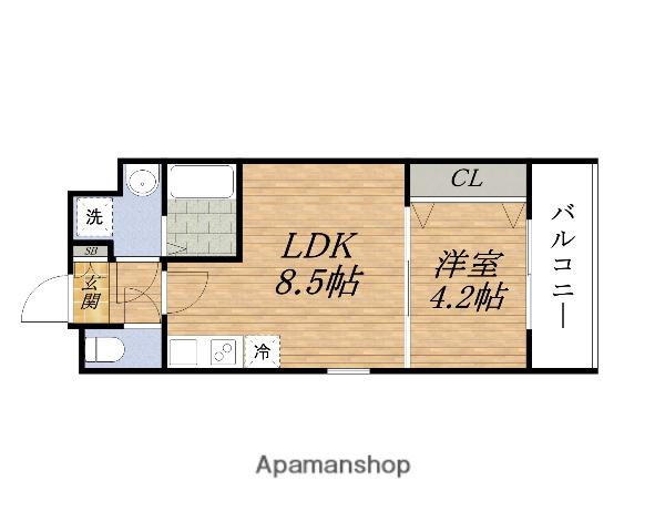 ライブガーデン江坂(1LDK/6階)の間取り写真