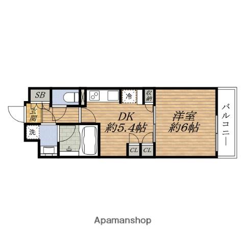 アパートメンツ江坂(1K/7階)の間取り写真