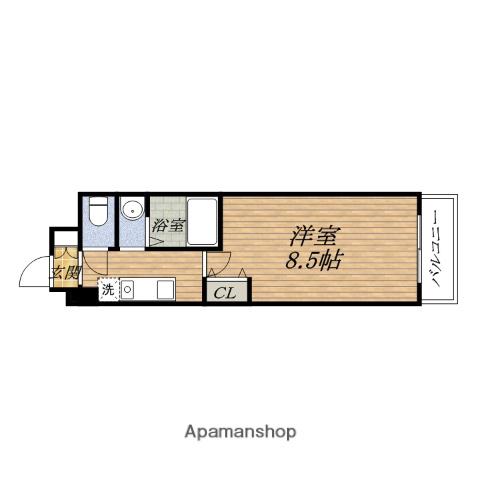 プルミエールメゾン江坂(1K/9階)の間取り写真