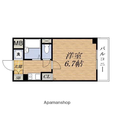 サンイーストESAKA(1K/5階)の間取り写真