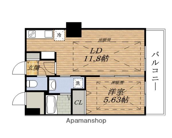 ノルデンタワー新大阪PREMIUM(1LDK/24階)の間取り写真