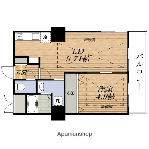 ノルデンタワー新大阪PREMIUM(1LDK/22階)の間取り写真