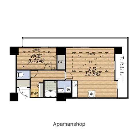 ノルデンタワー新大阪PREMIUM(1LDK/8階)の間取り写真
