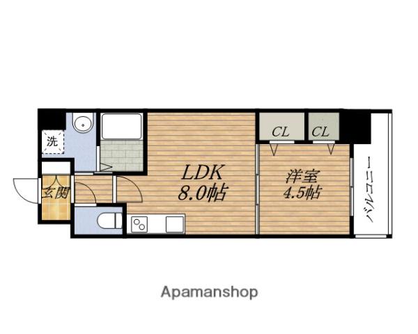 BRAVI新大阪(1LDK/2階)の間取り写真