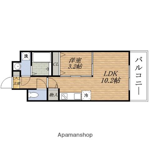 PARK RESIDENCES江坂(1LDK/4階)の間取り写真