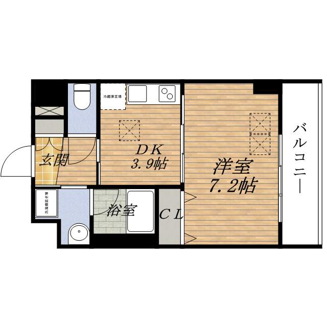 ドルチェヴィータ新大阪(1K/6階)の間取り写真