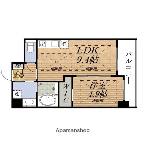 NH江坂Ⅱ(1LDK/11階)の間取り写真