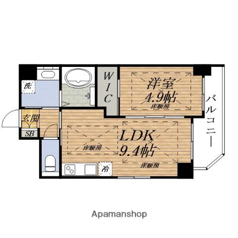 NH江坂Ⅱ(1LDK/4階)の間取り写真