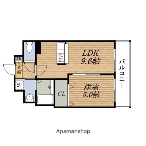 第1セキネマンション(1LDK/4階)の間取り写真