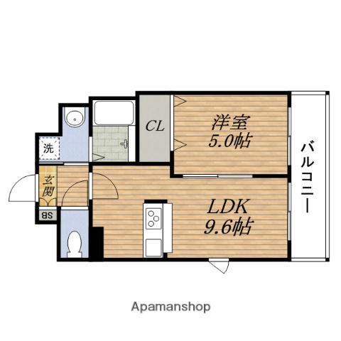 第1セキネマンション(1LDK/6階)の間取り写真