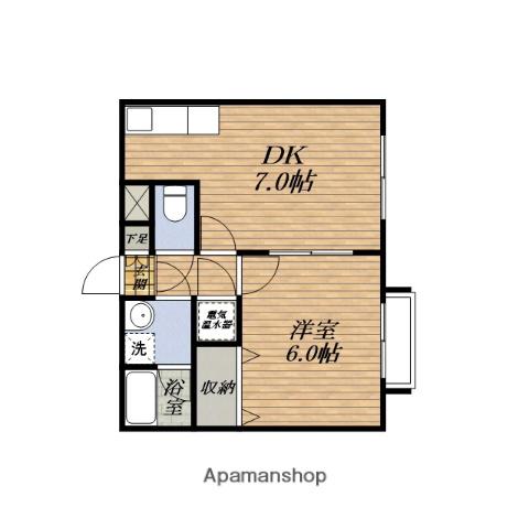 光栄ハイツESAKA(1DK/4階)の間取り写真