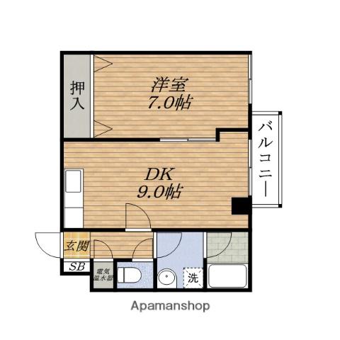 光栄ハイツ江坂(1LDK/2階)の間取り写真