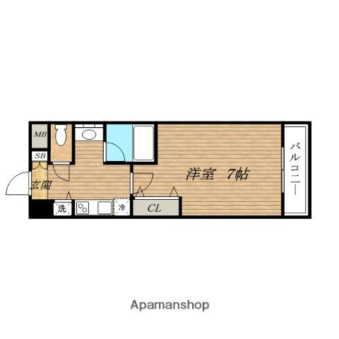 アーデンESAKA(1K/3階)の間取り写真