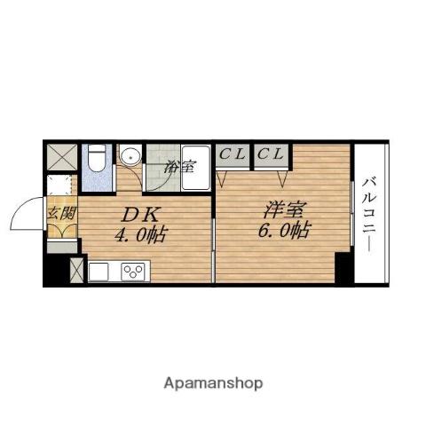 第13セキネマンション(1DK/4階)の間取り写真