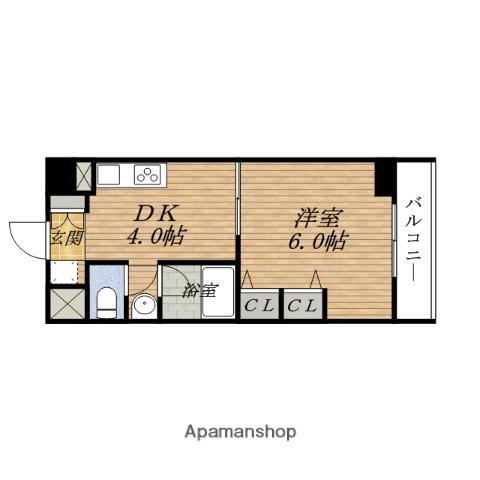第13セキネマンション(1DK/4階)の間取り写真