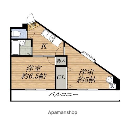 ハイムタケダT8(2K/3階)の間取り写真