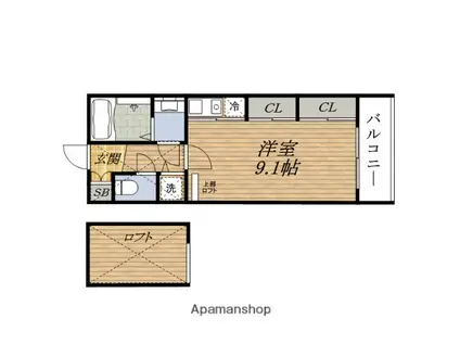 フォレステージュ江坂垂水町(ワンルーム/5階)の間取り写真