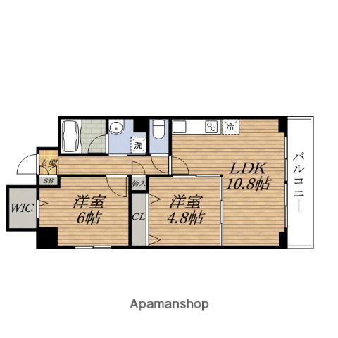 グランシャリオESAKA(2LDK/4階)の間取り写真