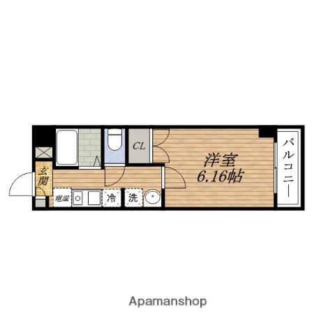 ウイニング・パラESAKA(1K/2階)の間取り写真