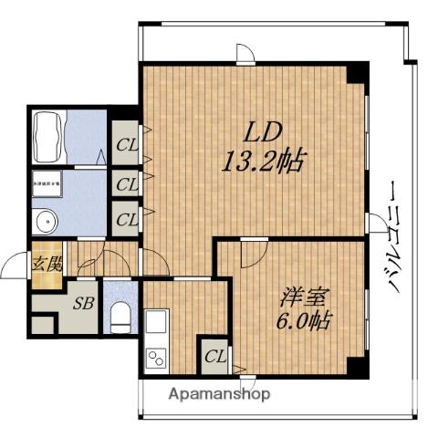 アルデールエサカ(1LDK/9階)の間取り写真