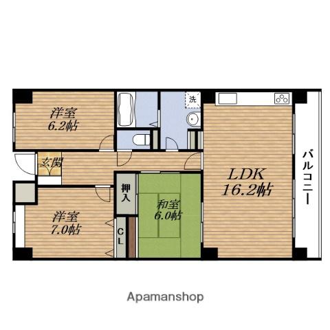 URBAN PARK緑地公園(3LDK/4階)の間取り写真