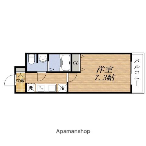 アリビオ千里豊津(1K/2階)の間取り写真
