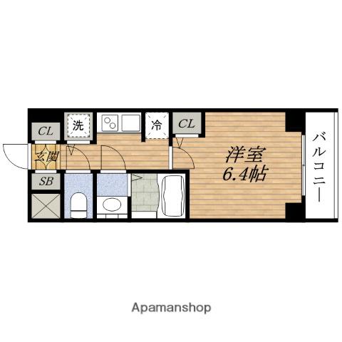 S-RESIDENCE ESAKA(1K/2階)の間取り写真