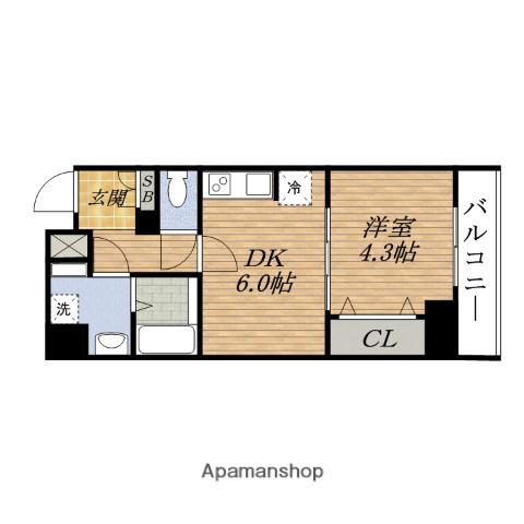 S-RESIDENCE ESAKA(1DK/8階)の間取り写真