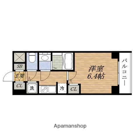 S-RESIDENCE江坂(1K/7階)の間取り写真