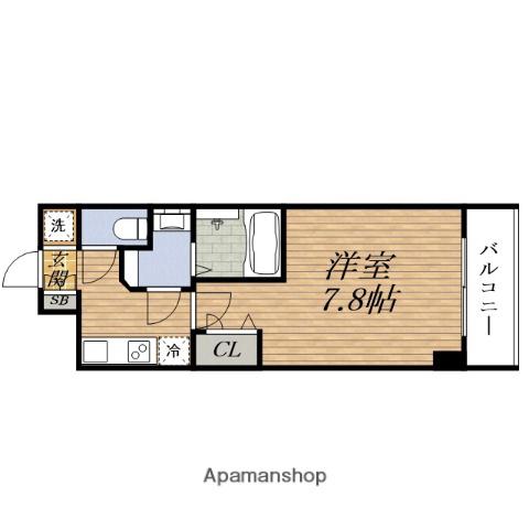 BPRレジデンスESAKA(1K/2階)の間取り写真