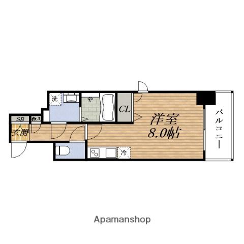 BPRレジデンスESAKA(ワンルーム/13階)の間取り写真