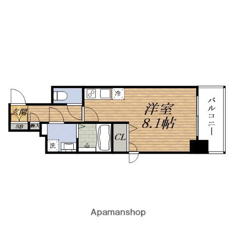 BPRレジデンスESAKA(ワンルーム/7階)の間取り写真