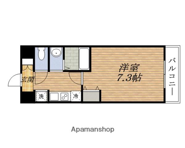 PARK FLATS緑地公園(1K/4階)の間取り写真