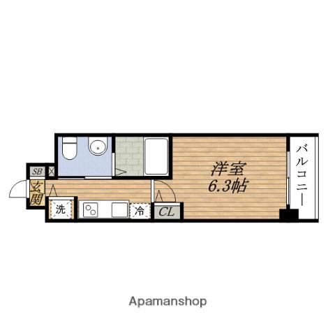 ESLEAD江坂江の木町(1K/5階)の間取り写真